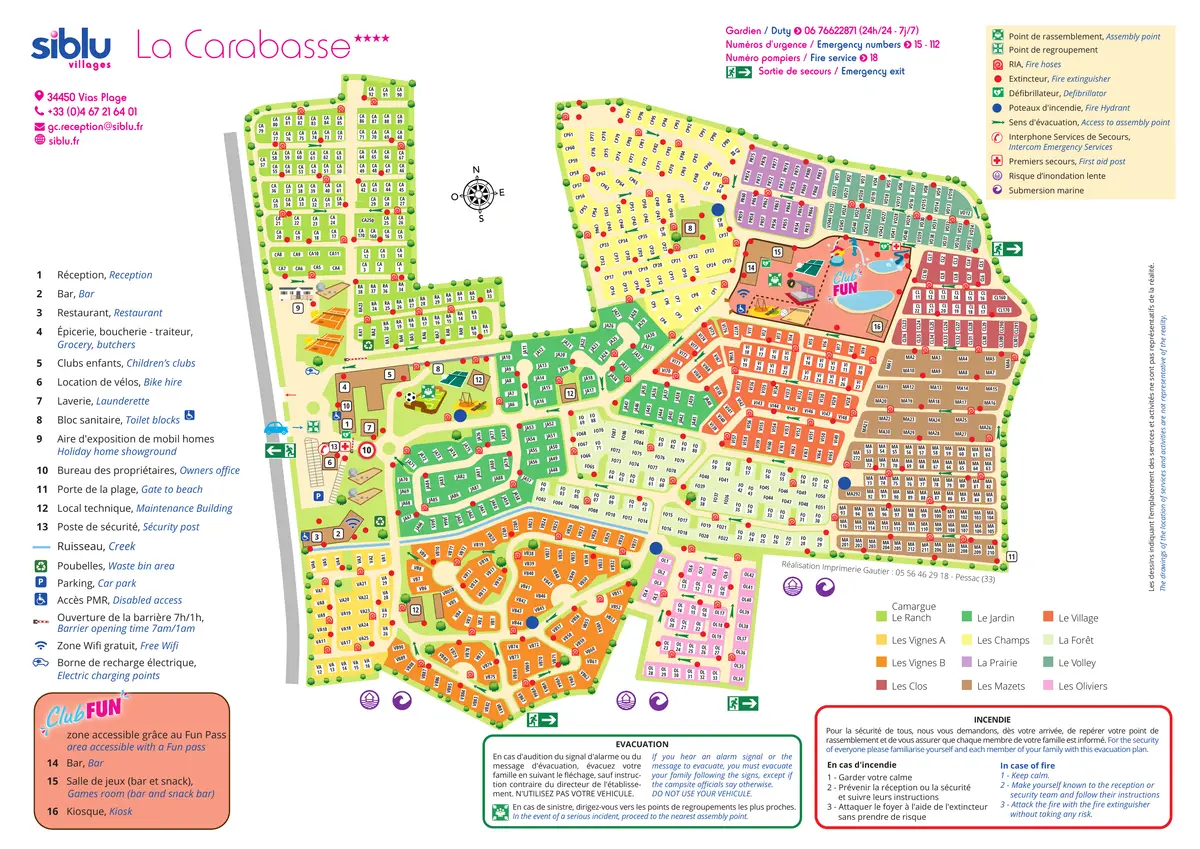 Plan du camping Camping La Carabasse