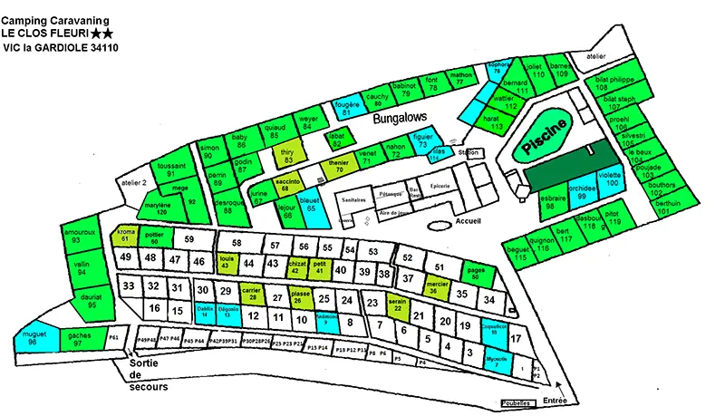 Plan du camping Camping Le Clos Fleuri