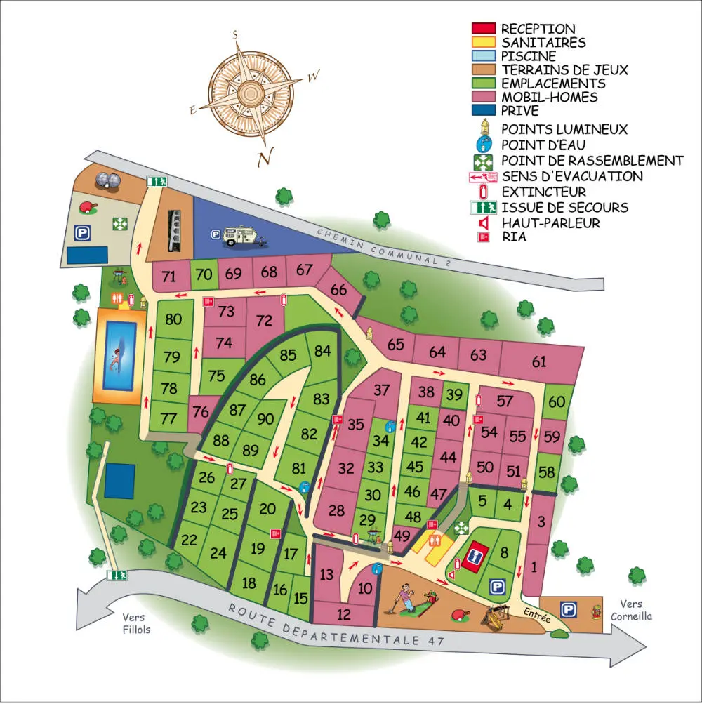 Plan du camping Camping Las Closes