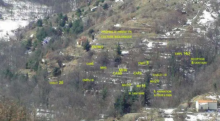 Plan du camping Camping le P'tit Bonheur