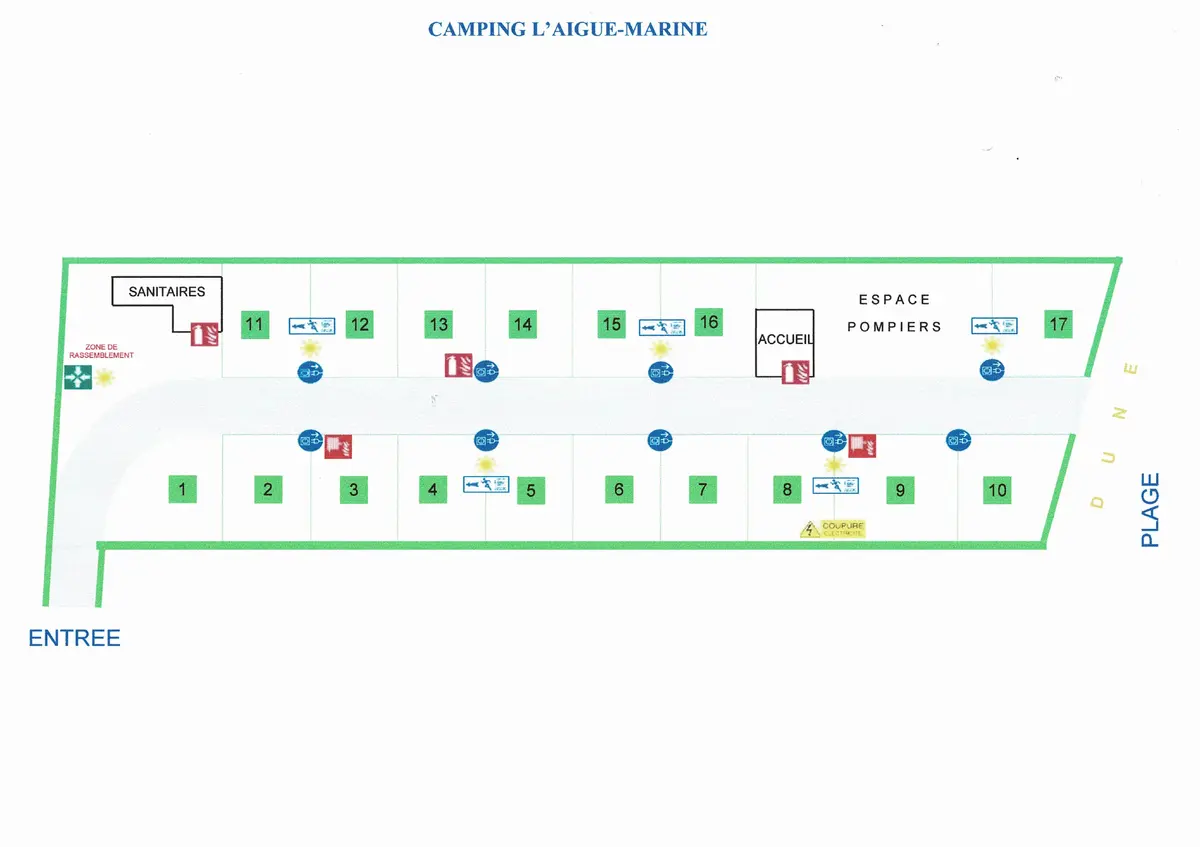 Plan du camping Camping L'aigue Marine
