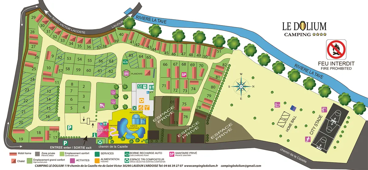 Plan du camping Camping Le Dolium