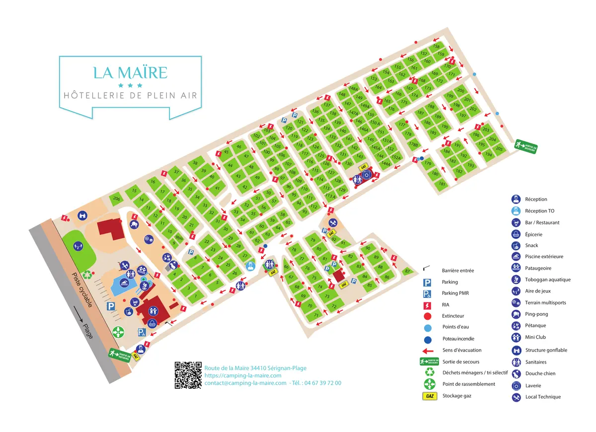 Plan du camping Camping La Maïre
