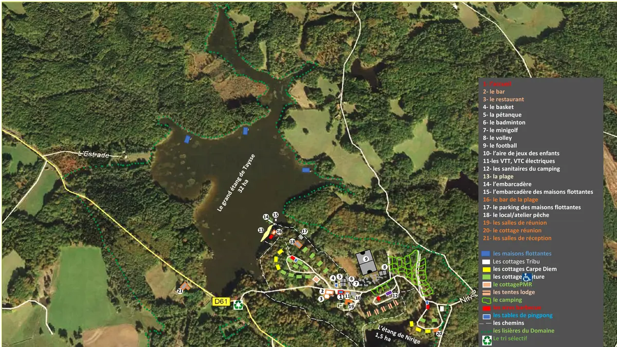 Plan du camping Camping Etang De Taysse