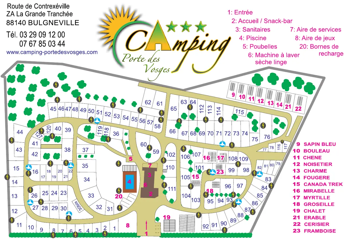 Plan du camping Camping Porte Des Vosges