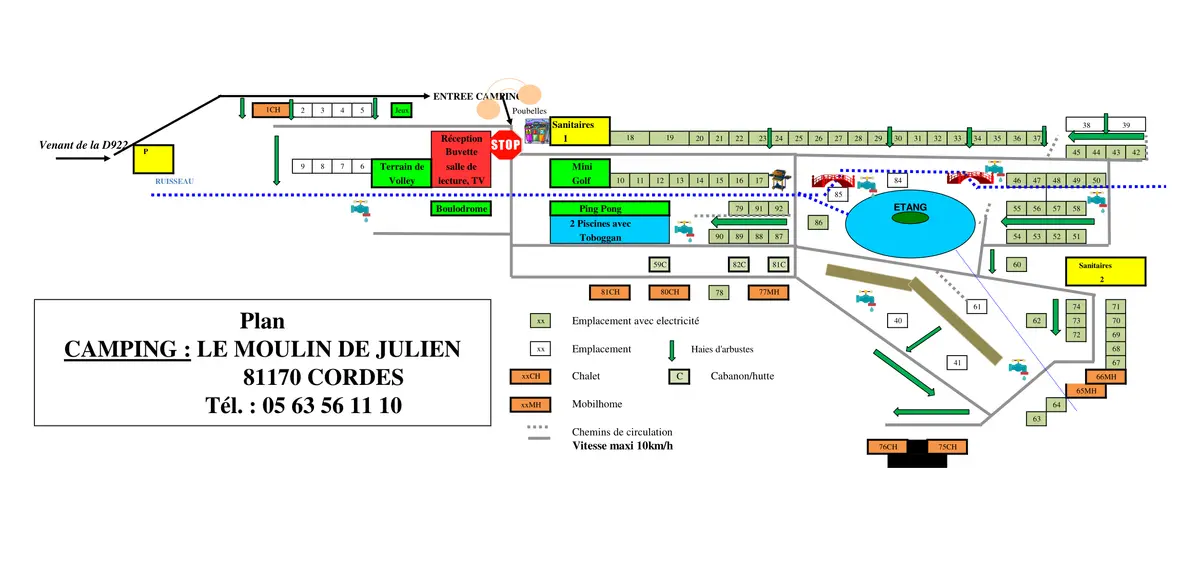 Plan du camping Camping Le Moulin De Julien