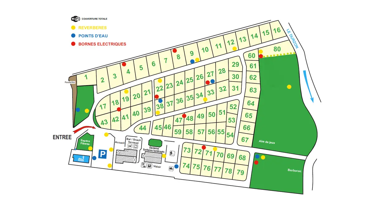 Plan du camping Camping Les 2 Vallées