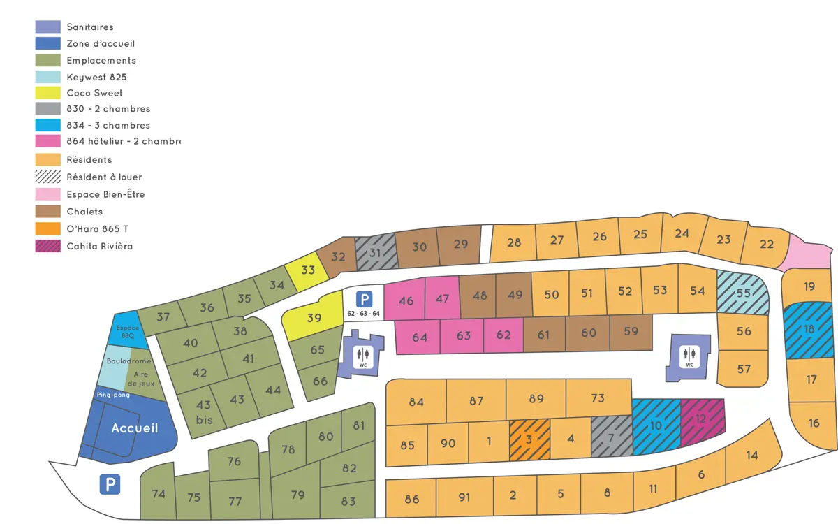 Plan du camping Camping Le Sedour