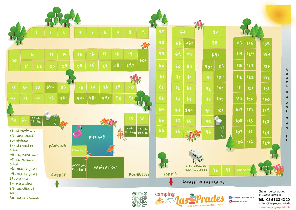 Plan du camping Camping Las Prades
