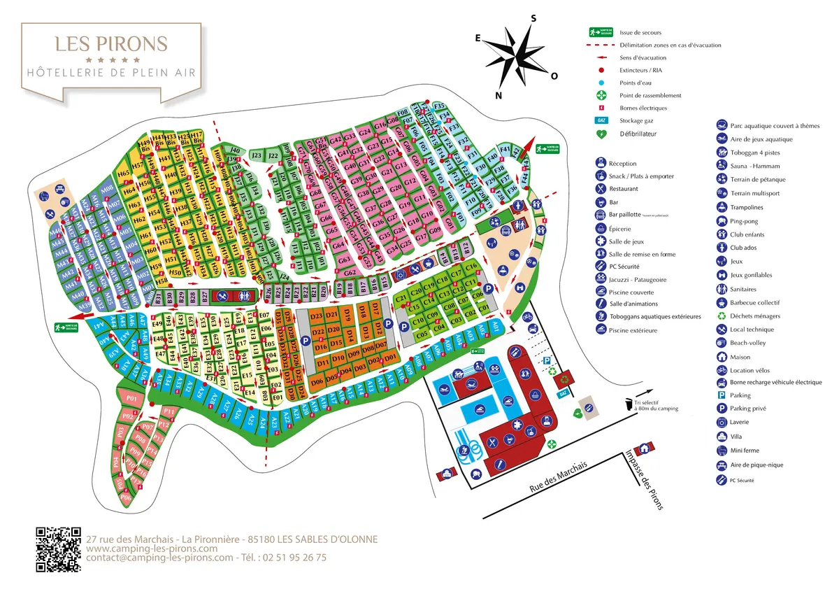 Plan du camping Camping Les Pirons