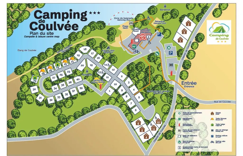 Plan du camping Camping Coulvee