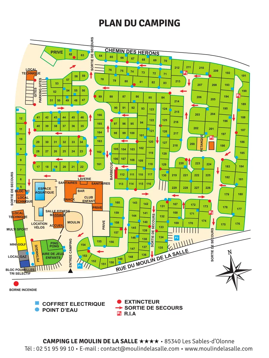 Plan du camping Camping Moulin De La Salle