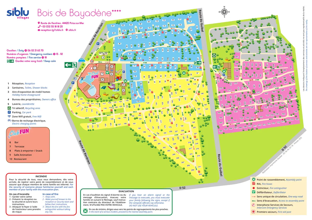 Plan du camping Camping Bois de Bayadène
