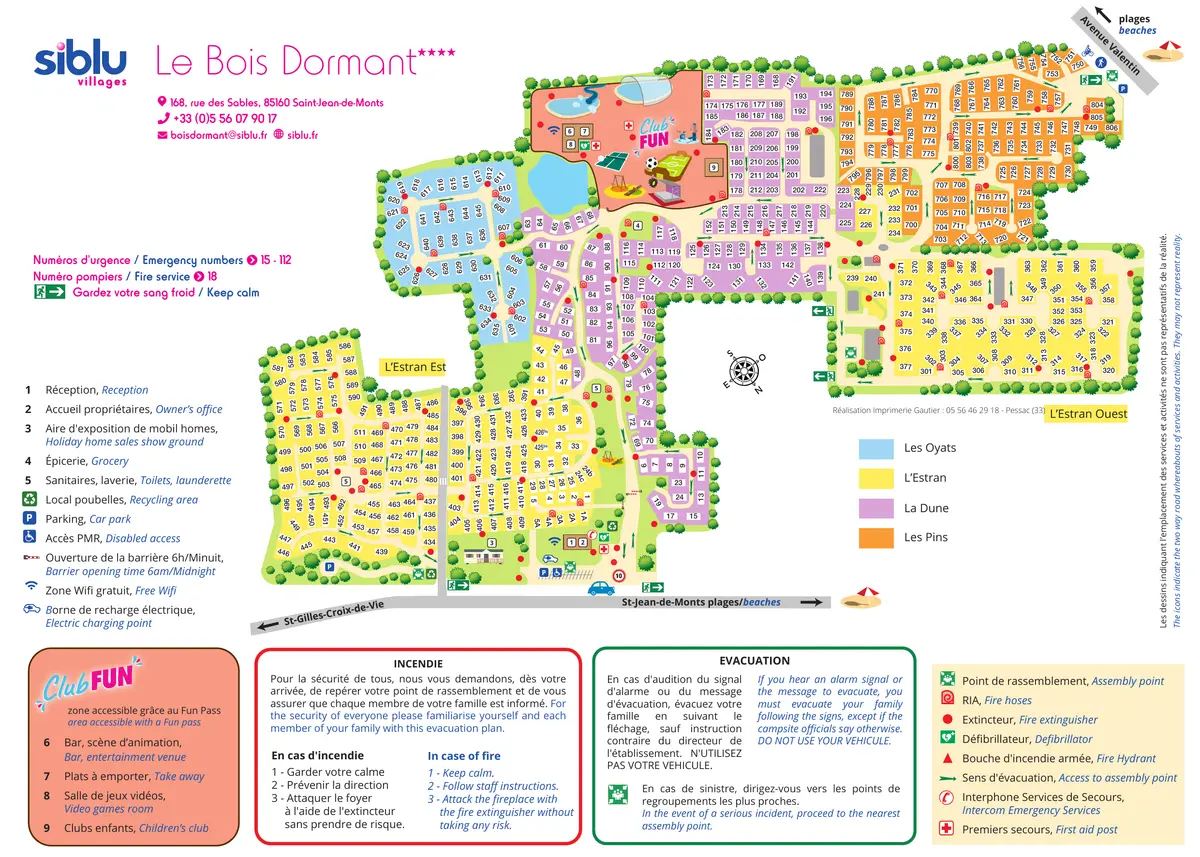 Plan du camping Camping Le Bois Dormant