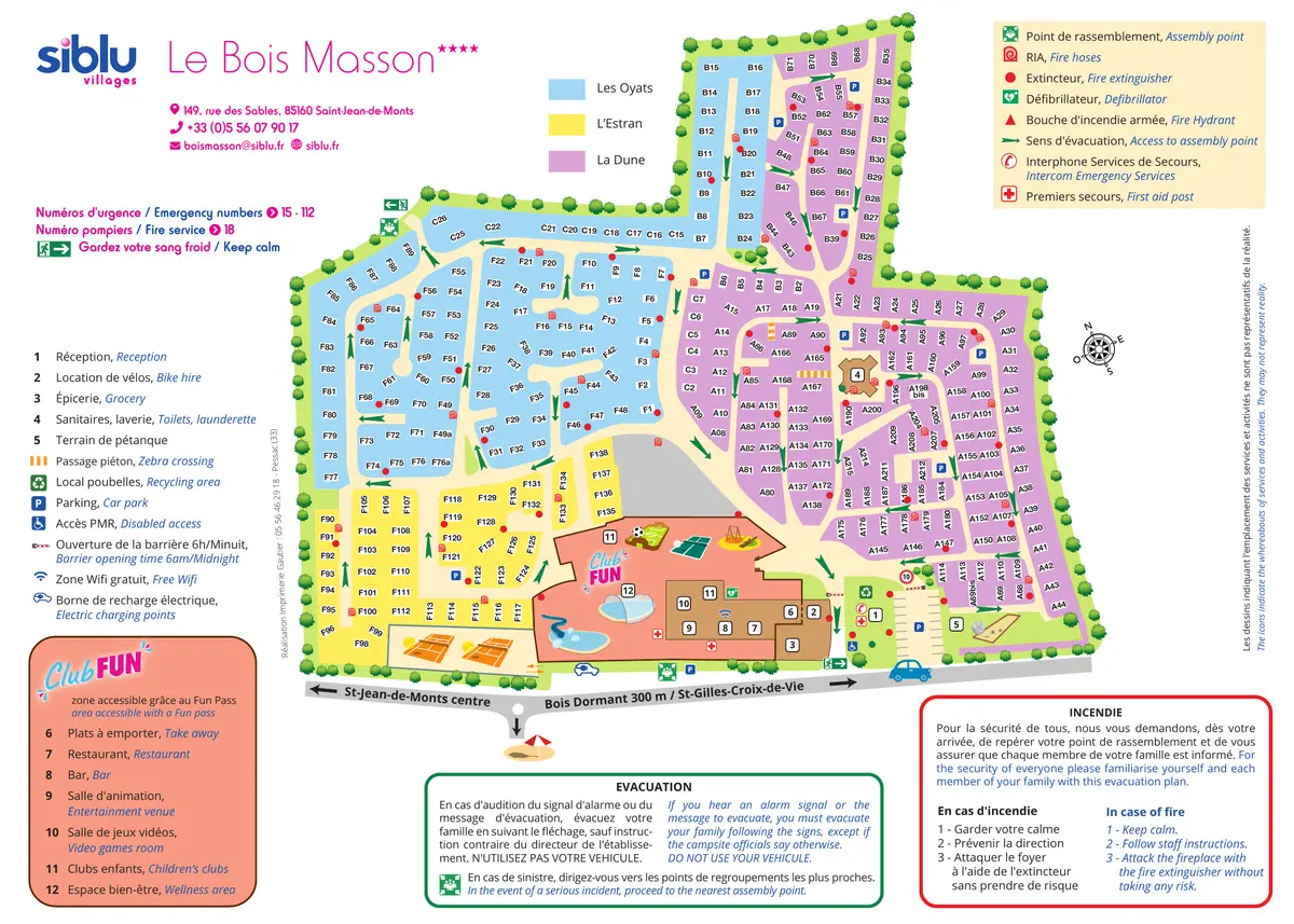 Plan du camping Camping Le Bois Masson