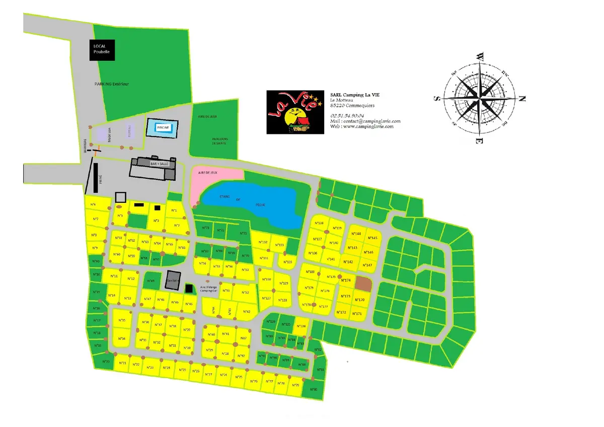 Plan du camping Camping La Vie