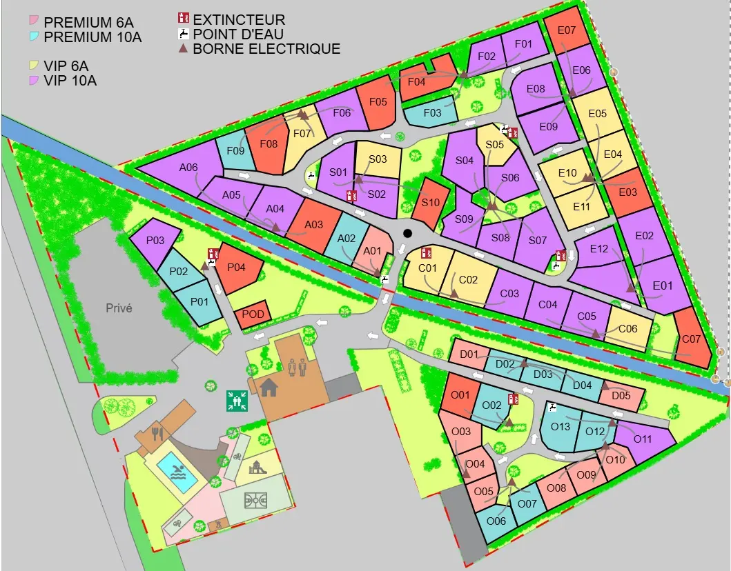Plan du camping Camping La Cleroca