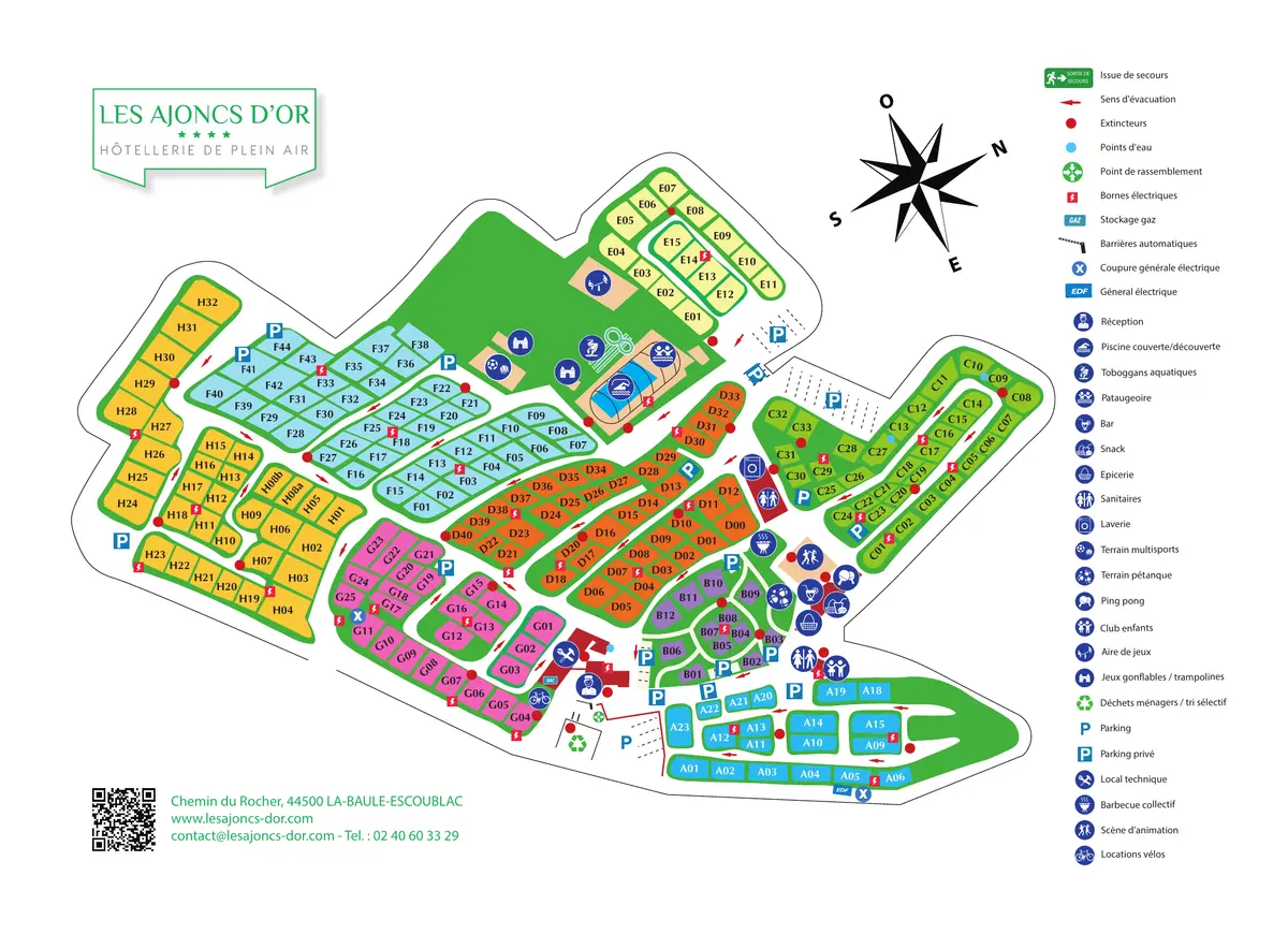 Plan du camping Camping Les Ajoncs d'Or