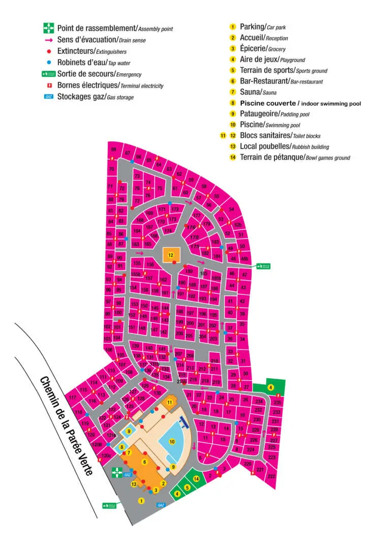 Plan du camping Camping Le California