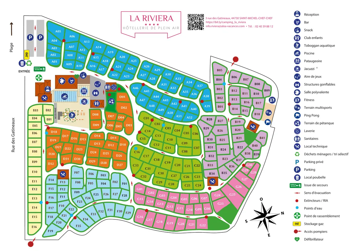 Plan du camping Camping La Riviera