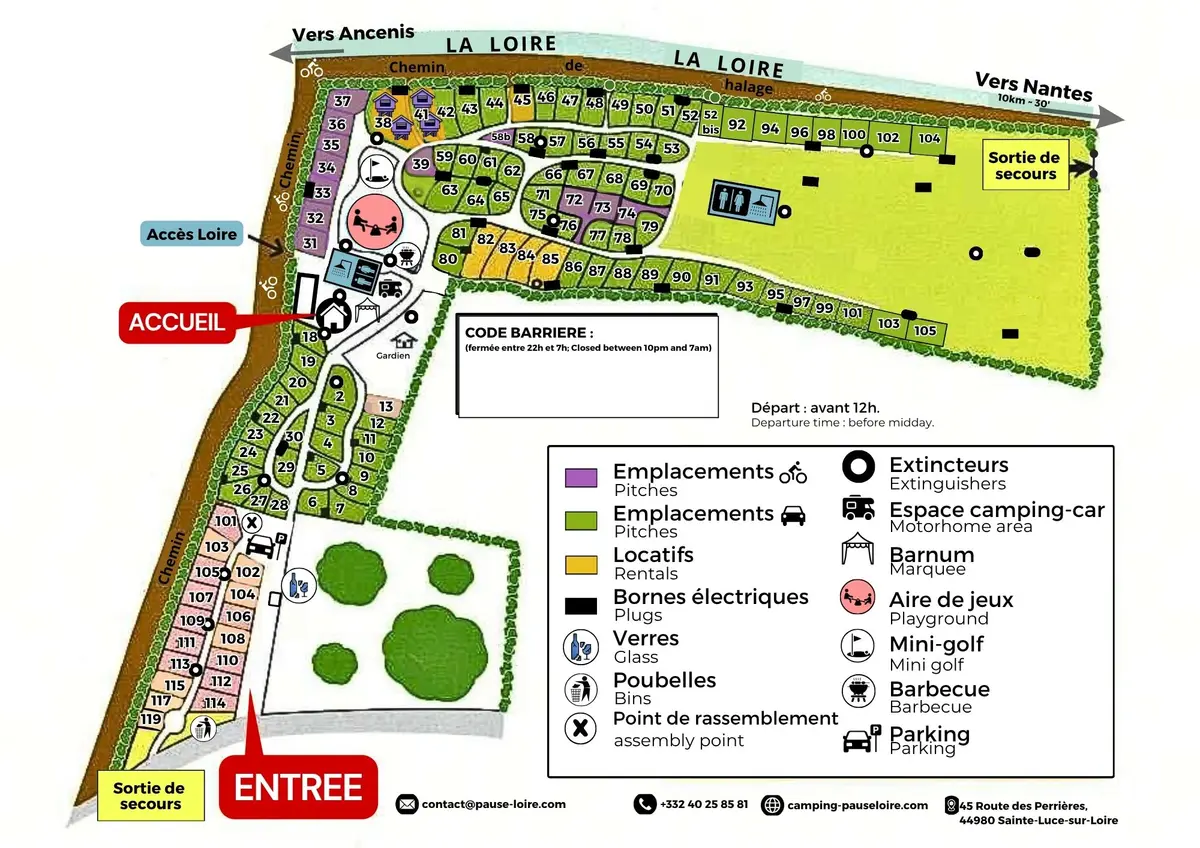 Plan du camping Camping Belle Riviere