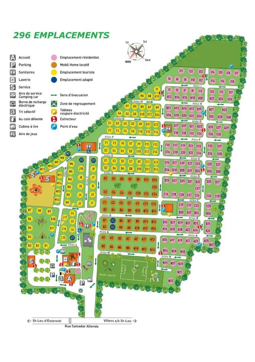 Plan du camping Camping L'abbatiale