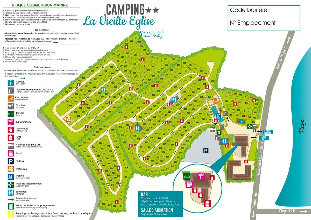 Plan du camping Camping La Vieille Eglise