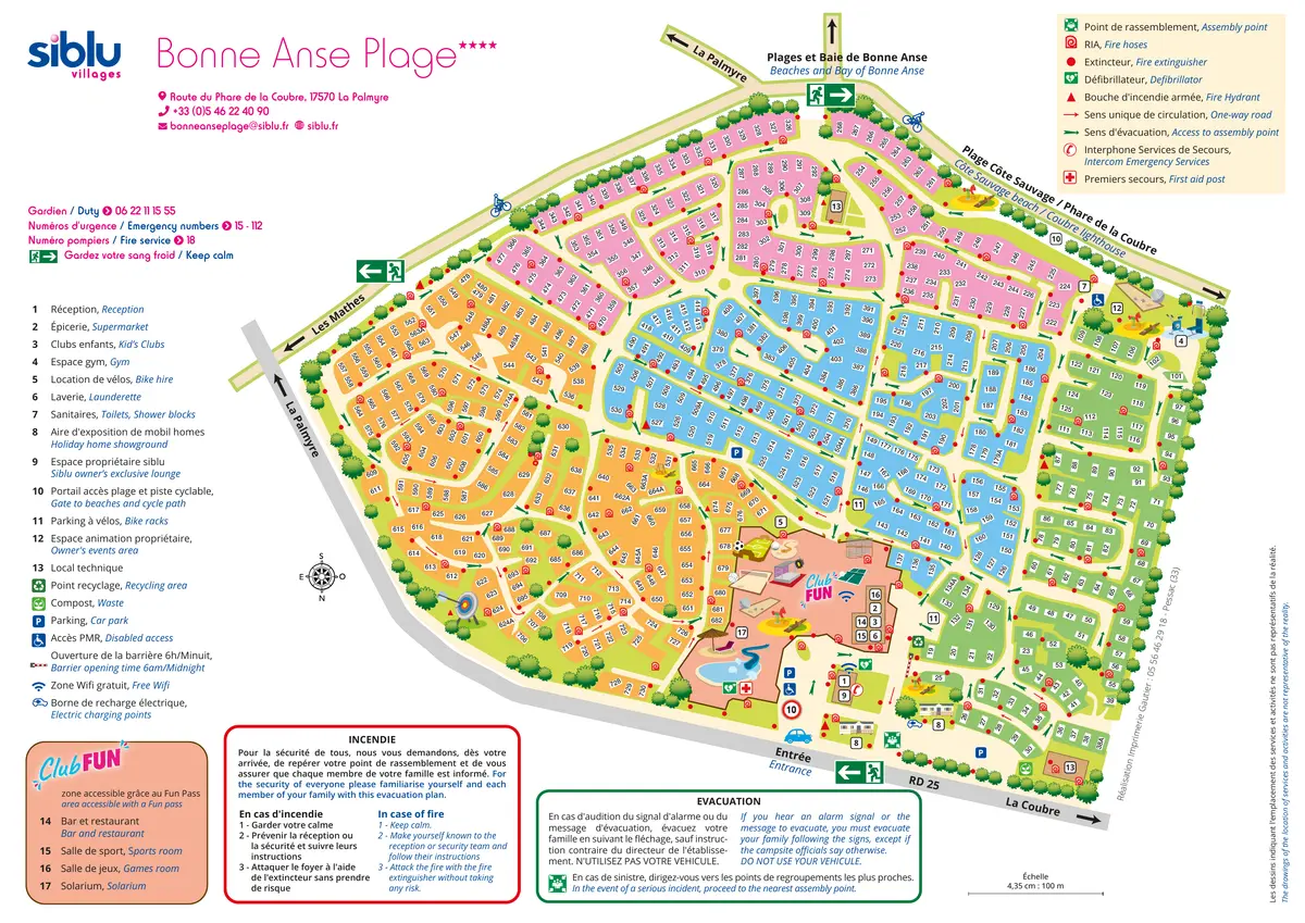 Plan du camping Camping Bonne Anse Plage