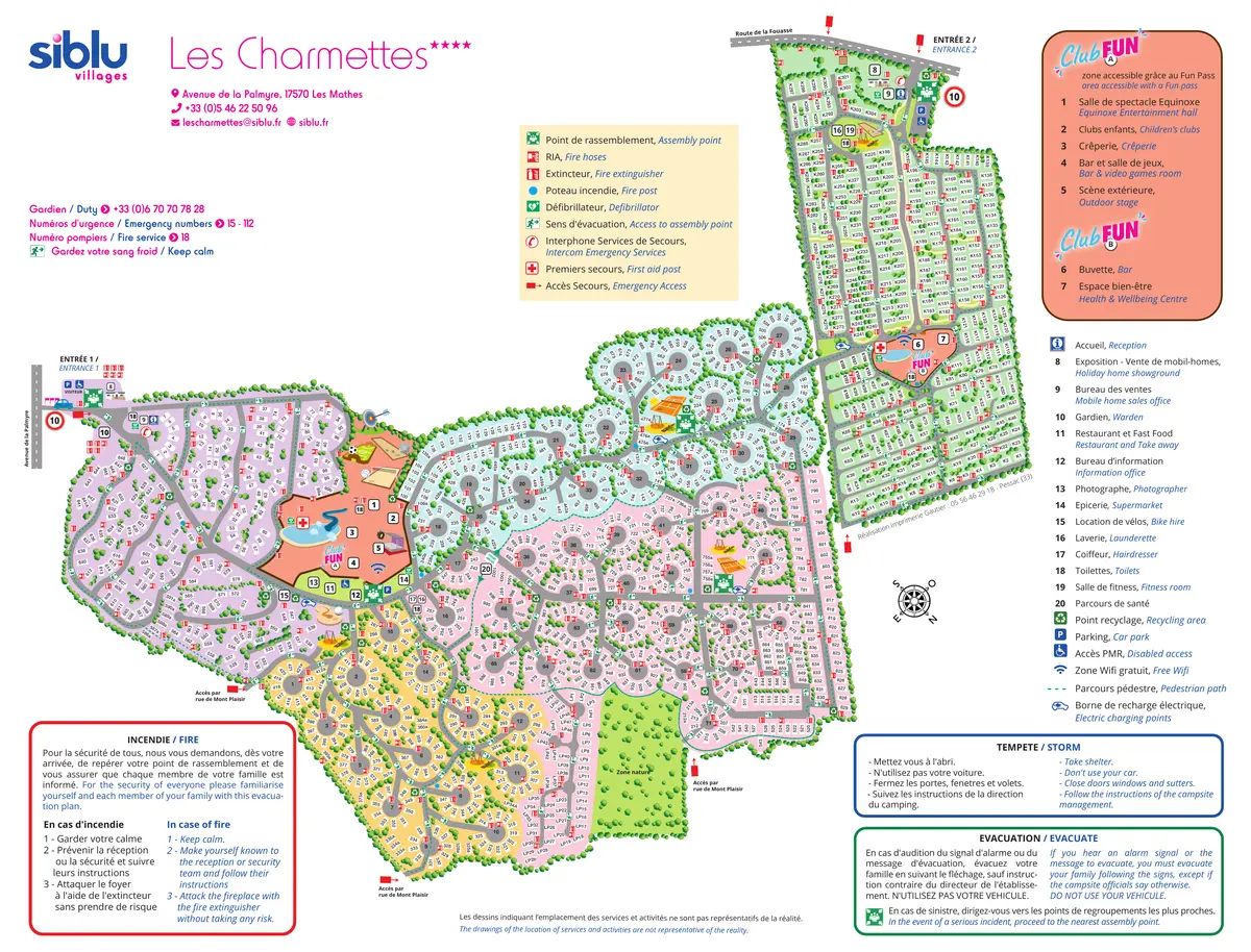 Plan du camping Camping Les Charmettes