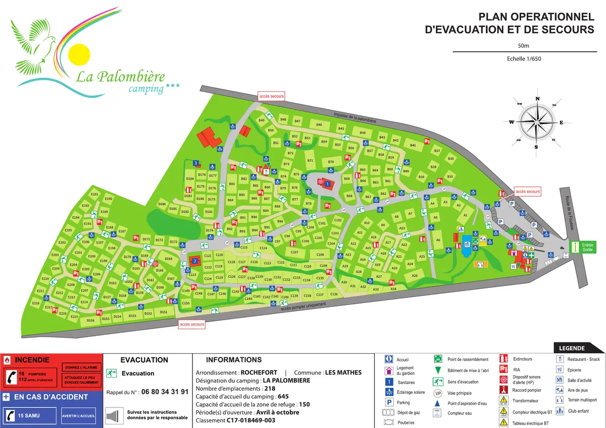 Plan du camping Camping La Palombiere