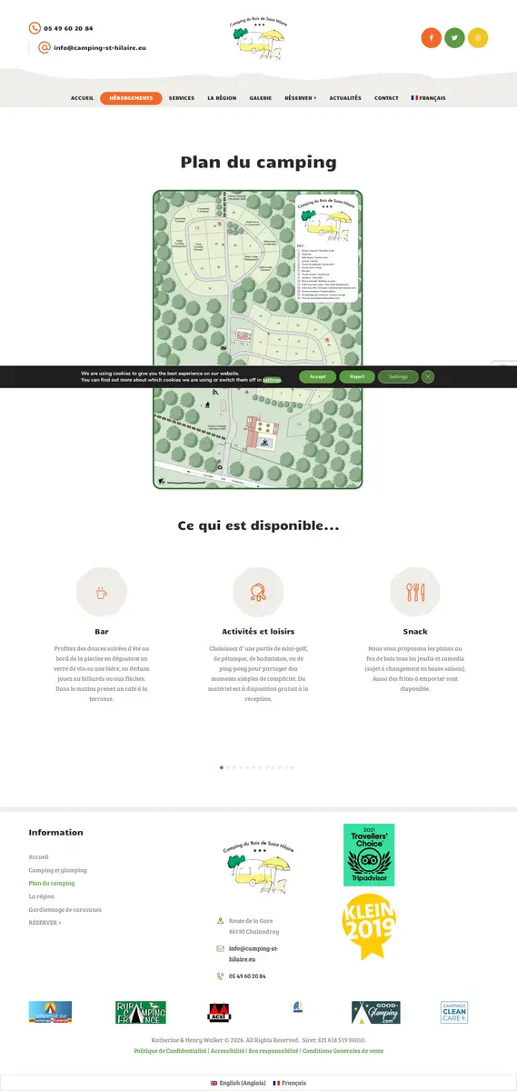 Plan du camping Camping Bois De Saint-hilaire
