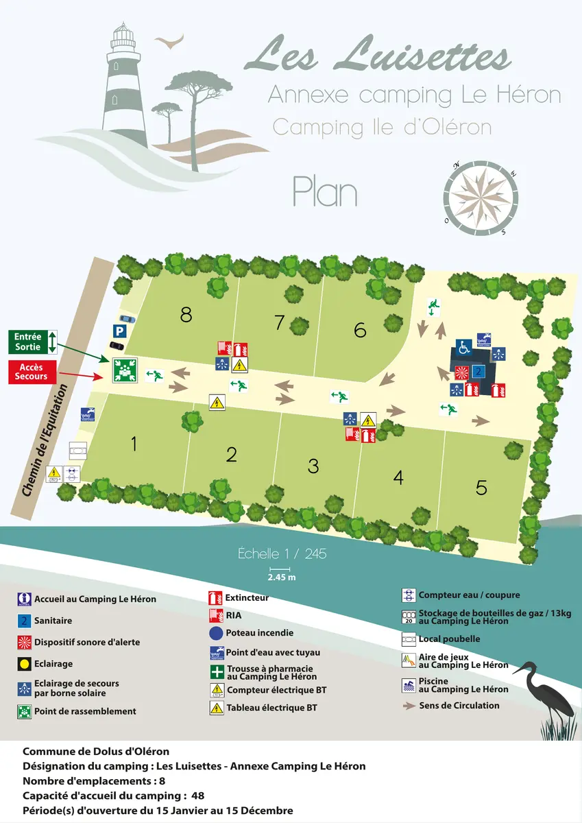Plan du camping Camping Le Héron