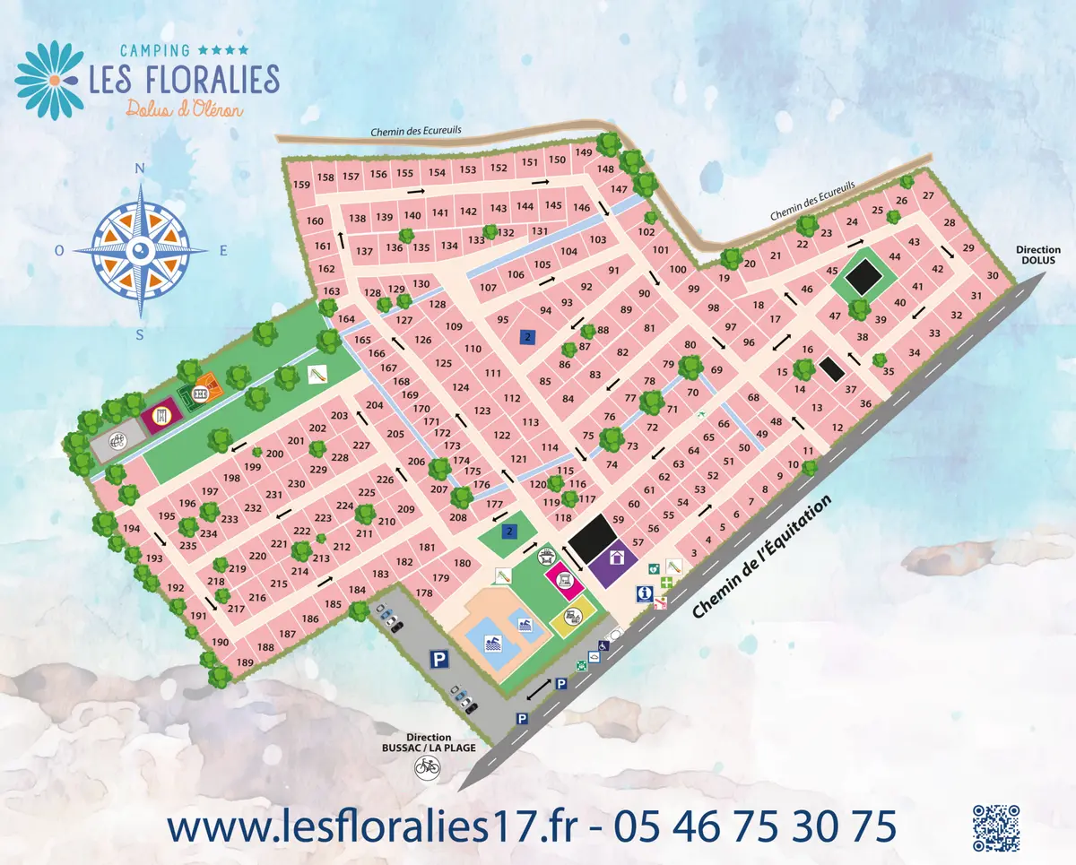 Plan du camping Camping Les Floralies