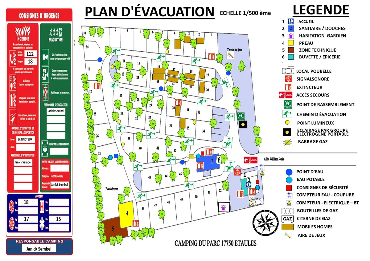Plan du camping Camping Du Parc