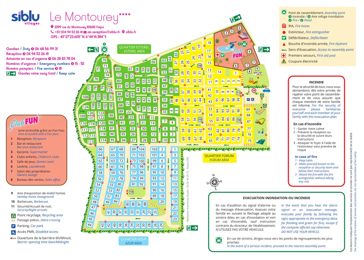 Plan du camping Camping Le Montourey