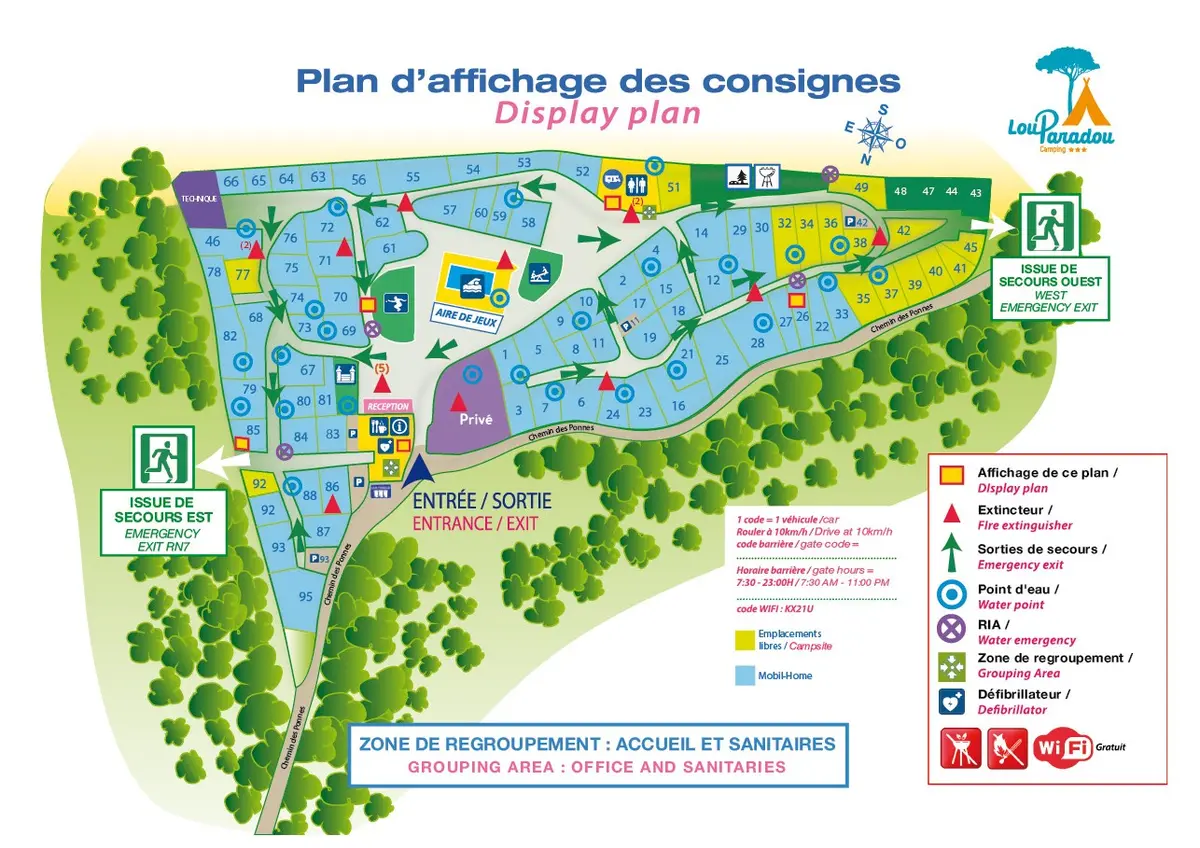 Plan du camping Camping Lou Paradou