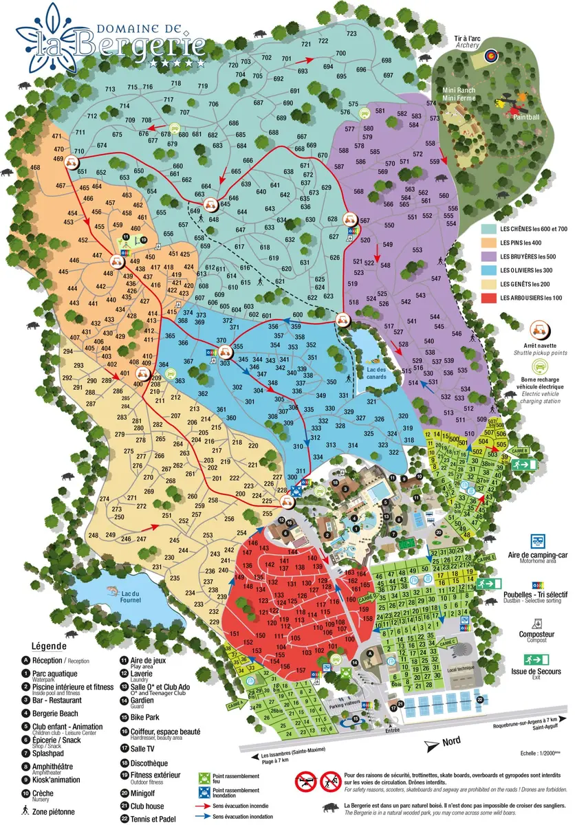 Plan du camping Domaine de la Bergerie