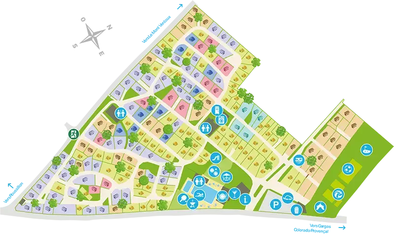 Plan du camping Domaine des Chênes Blancs