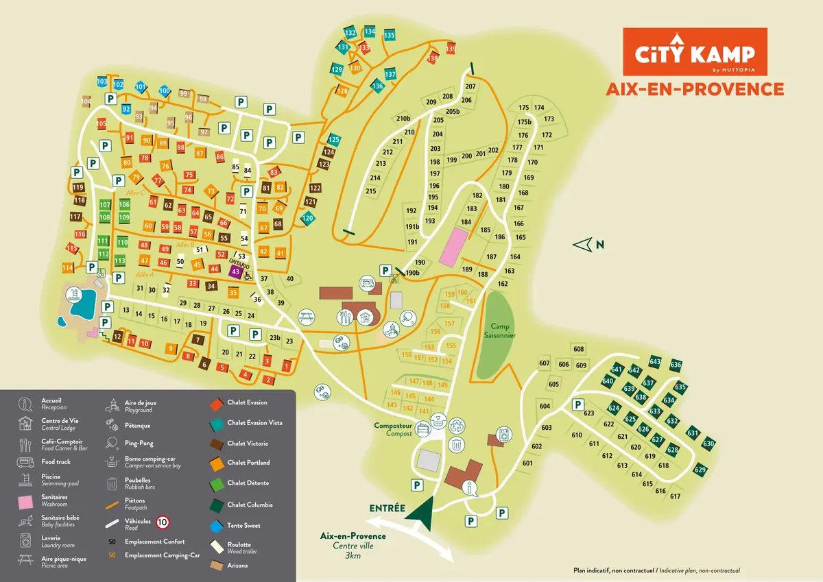 Plan du camping Camping Aix-en-Provence