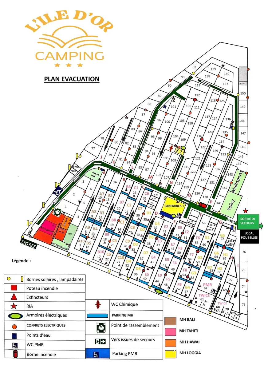 Plan du camping Camping L'Ile d'Or