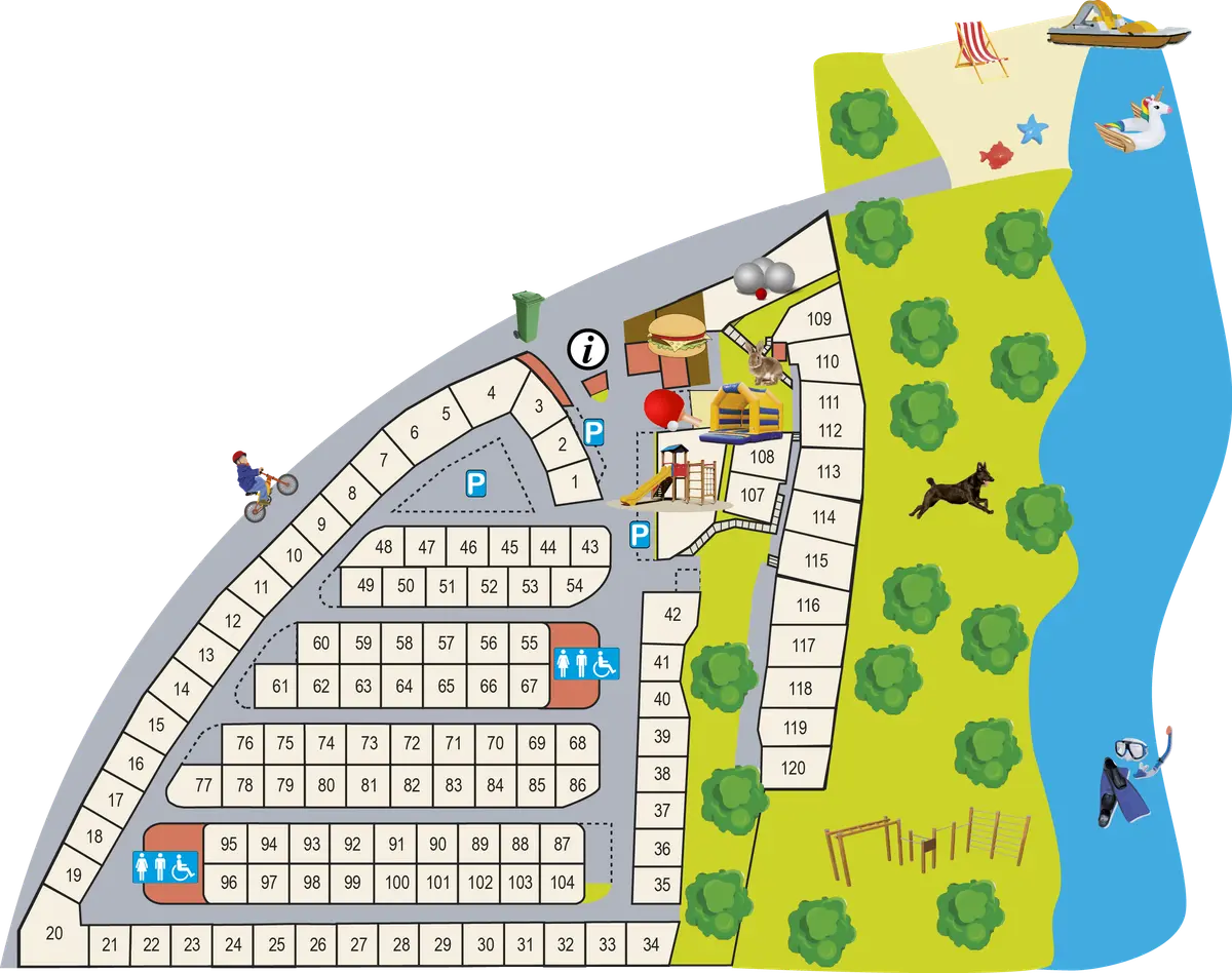 Plan du camping Camping Pascalounet