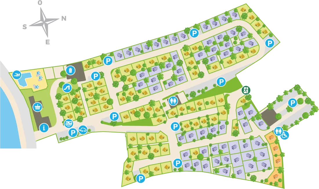 Plan du camping Camping Les Tamaris