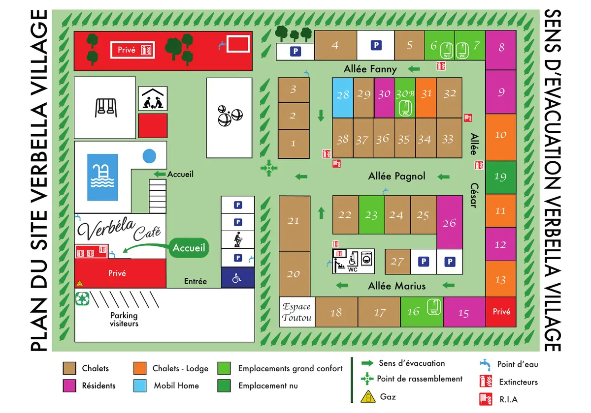 Plan du camping Camping Verbéla village