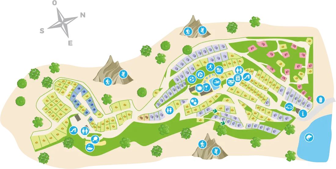 Plan du camping Camping La Vallée Heureuse