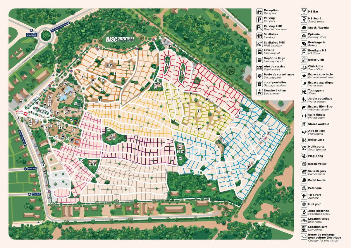 Plan du camping Camping Club Plage Sud - MS Vacances