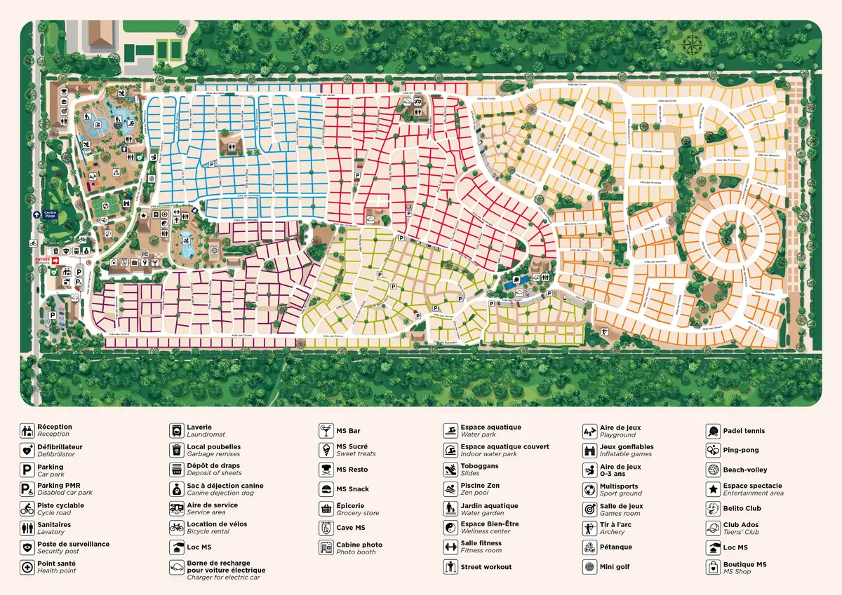 Plan du camping Camping Club Médoc Plage - MS Vacances