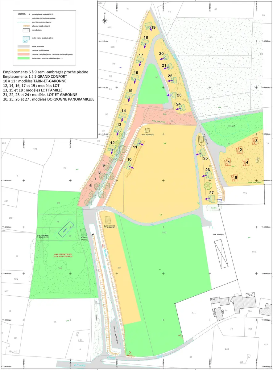 Plan du camping Camping Le Valenty