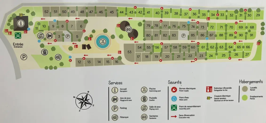 Plan du camping Camping Carrefour de l'Ardèche