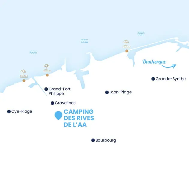 Plan du camping Camping Les Rives de l'Aa