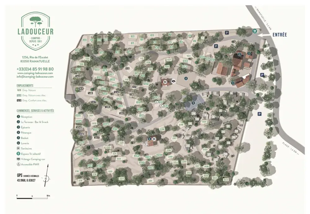 Plan du camping Camping La Douceur